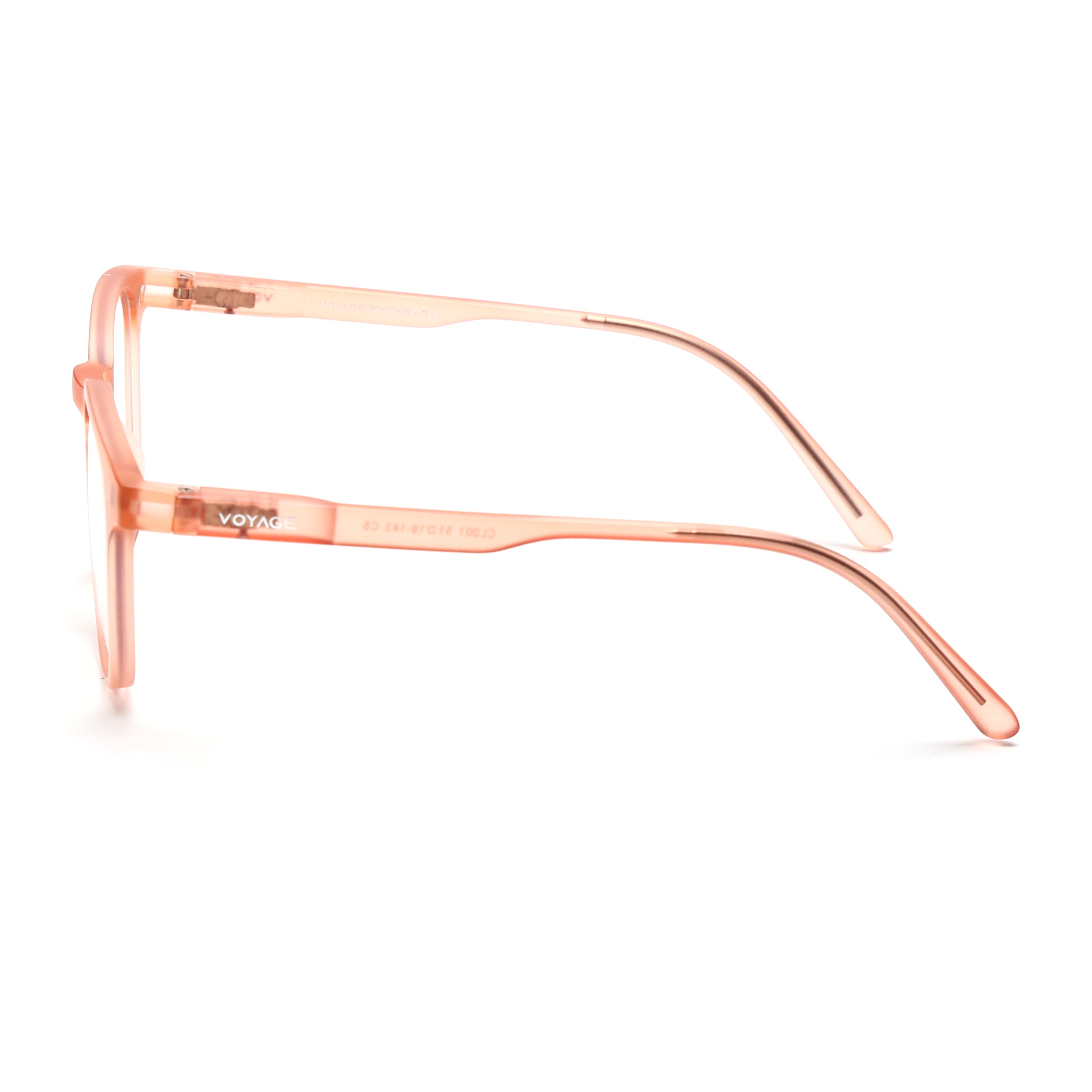 Round Clip-On Polarized Sunglasses for Men & Women (Clear Lens | Peach Frame - PMG7369)