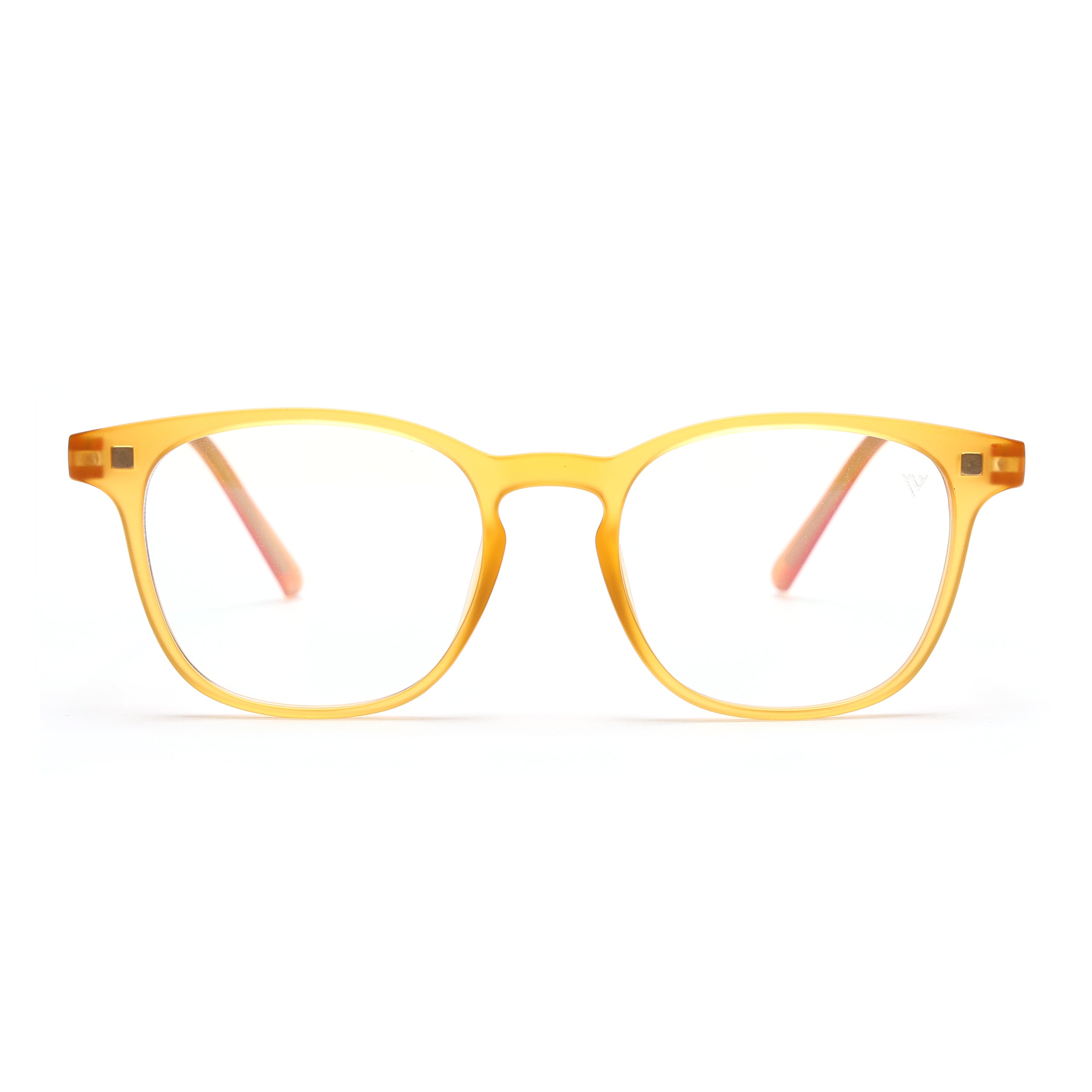 Round Clip-On Polarized Sunglasses for Men & Women (Clear Lens | Sun Yellow Frame - PMG7370)