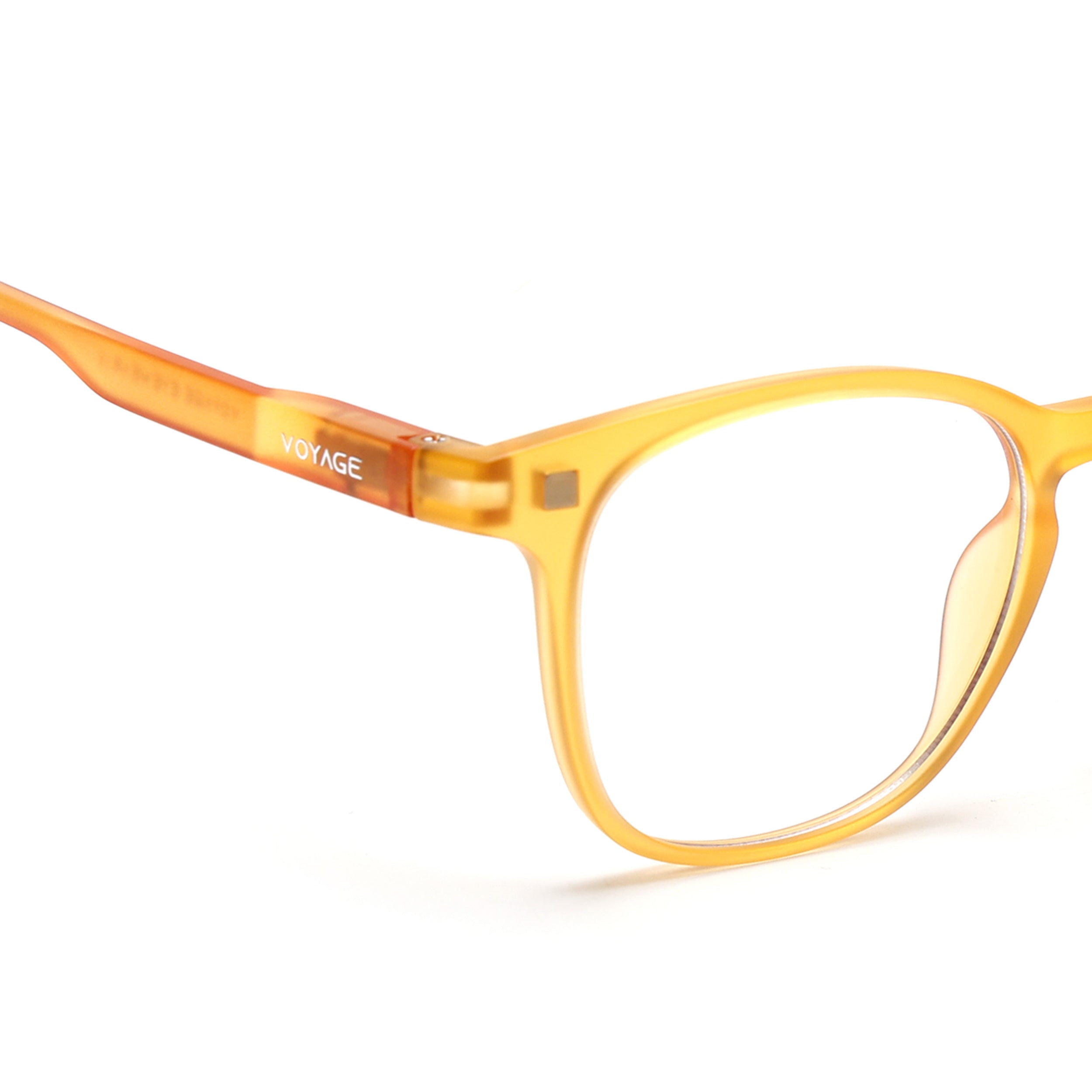 Round Clip-On Polarized Sunglasses for Men & Women (Clear Lens | Sun Yellow Frame - PMG7370)