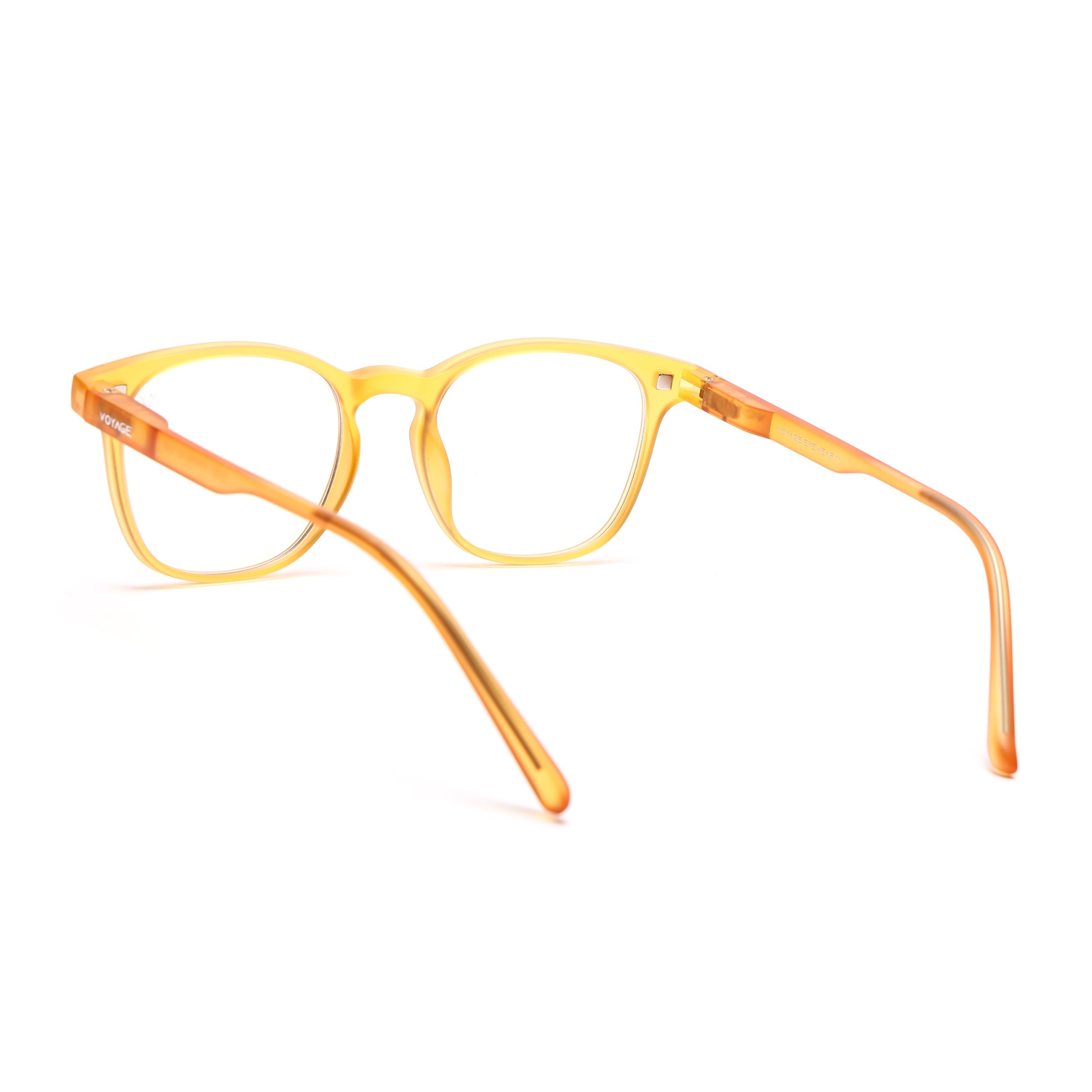 Round Clip-On Polarized Sunglasses for Men & Women (Clear Lens | Sun Yellow Frame - PMG7370)