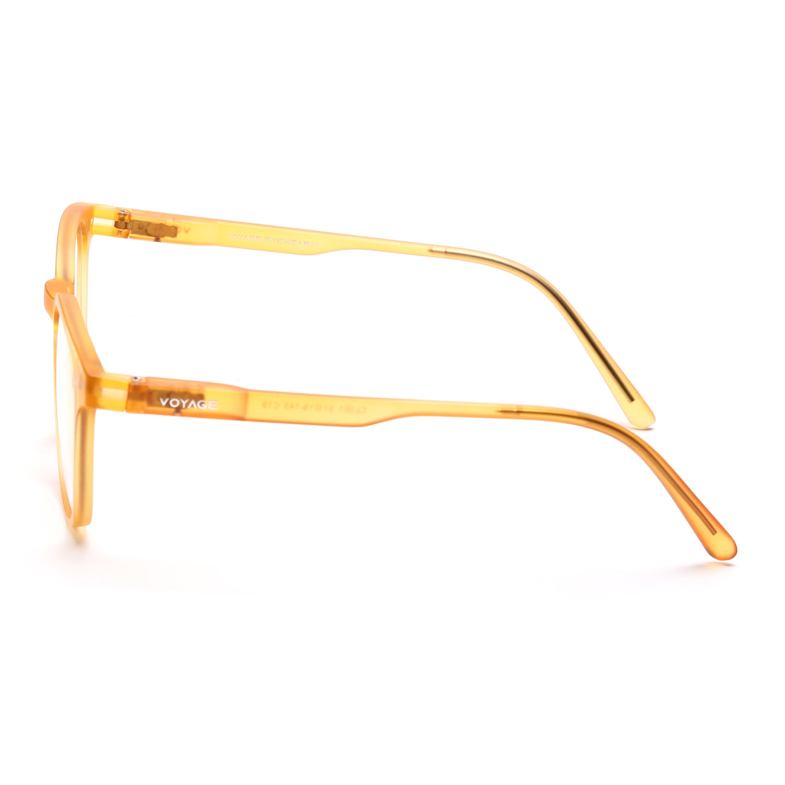 Round Clip-On Polarized Sunglasses for Men & Women (Clear Lens | Sun Yellow Frame - PMG7370)