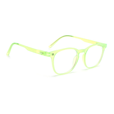 Round Clip-On Polarized Sunglasses for Men & Women (Clear Lens | Neon Frame - PMG7371)