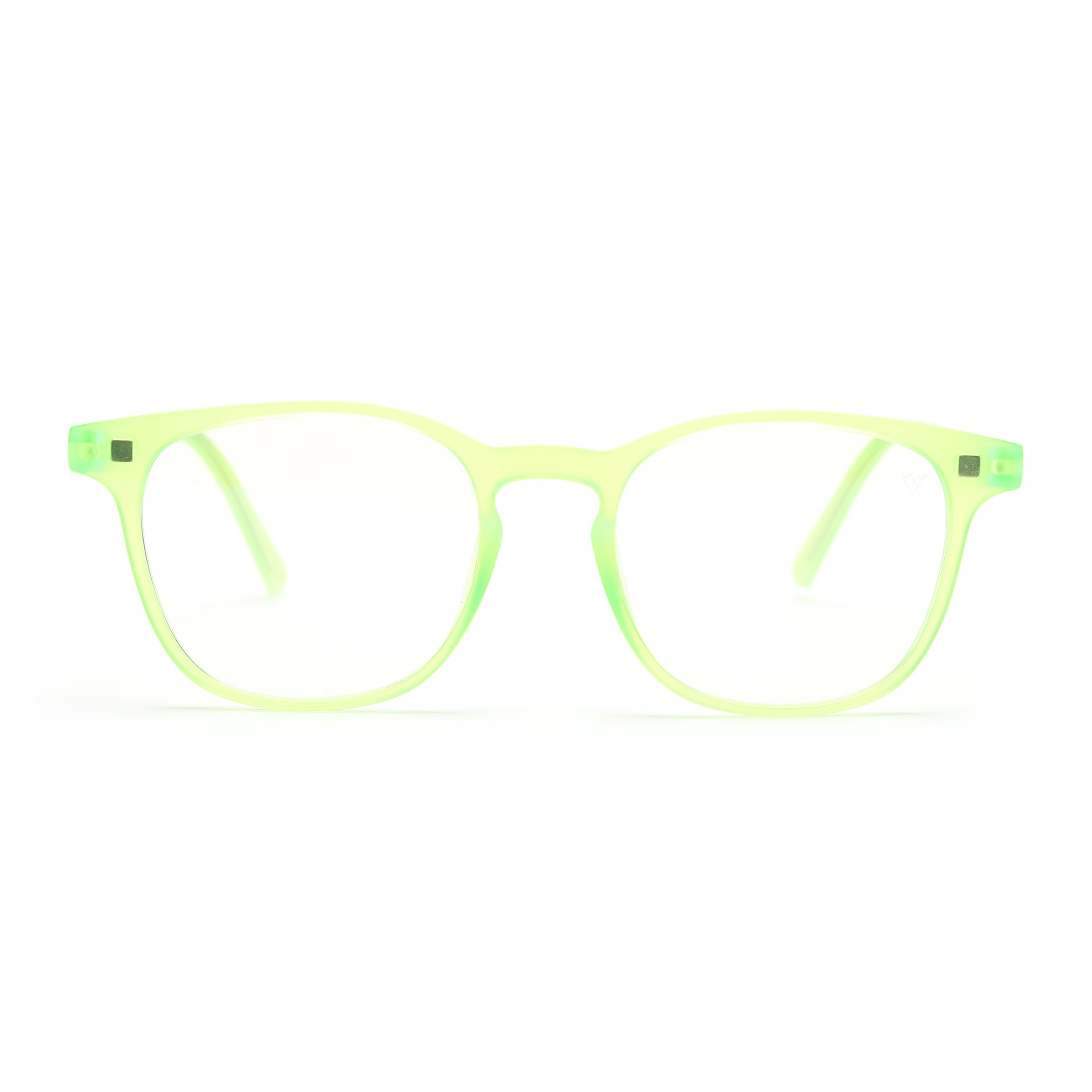 Round Clip-On Polarized Sunglasses for Men & Women (Clear Lens | Neon Frame - PMG7371)