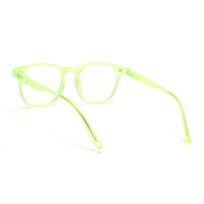 Round Clip-On Polarized Sunglasses for Men & Women (Clear Lens | Neon Frame - PMG7371)