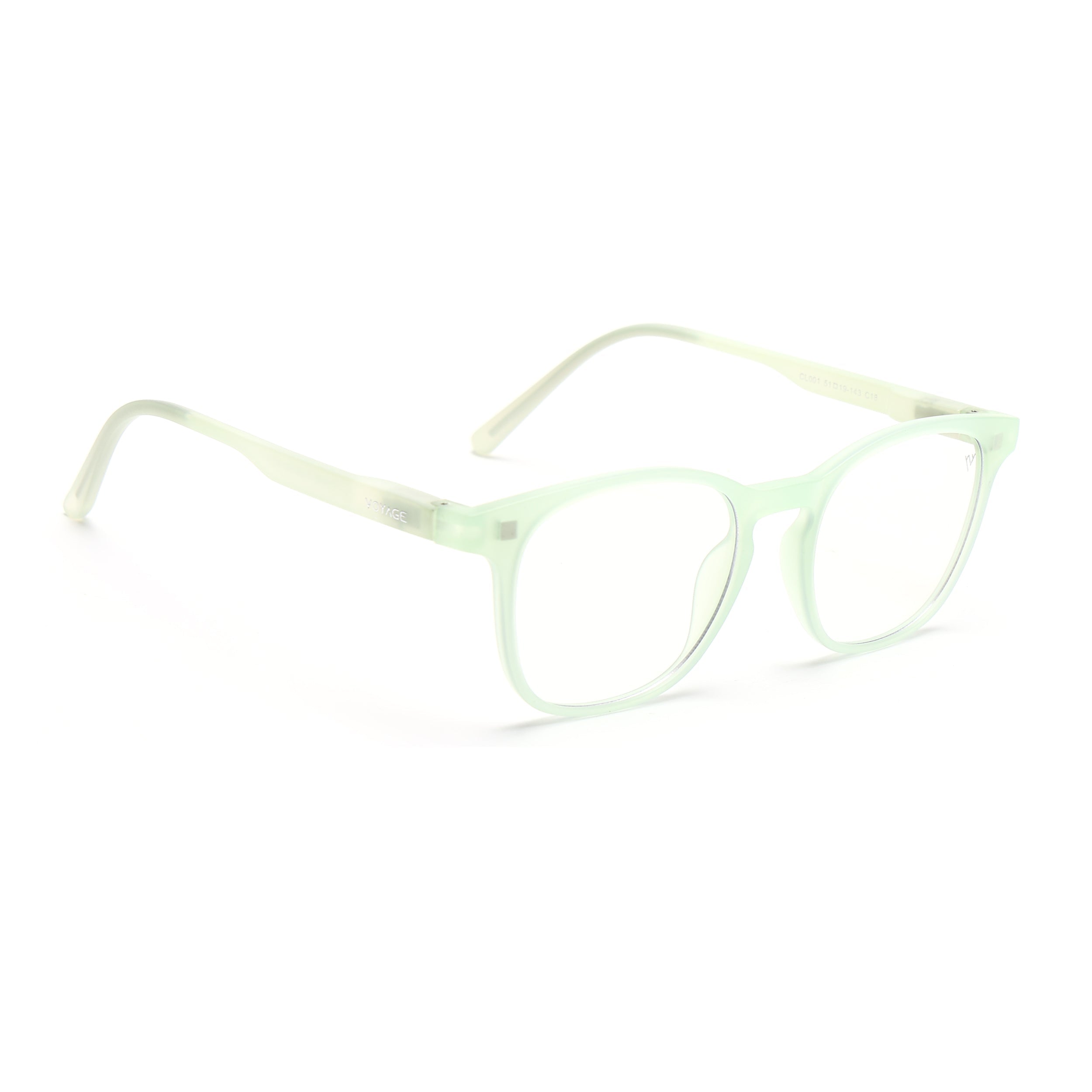 Round Clip-On Polarized Sunglasses for Men & Women (Clear Lens | Sea Green Frame - PMG7372)