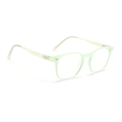Round Clip-On Polarized Sunglasses for Men & Women (Clear Lens | Sea Green Frame - PMG7372)