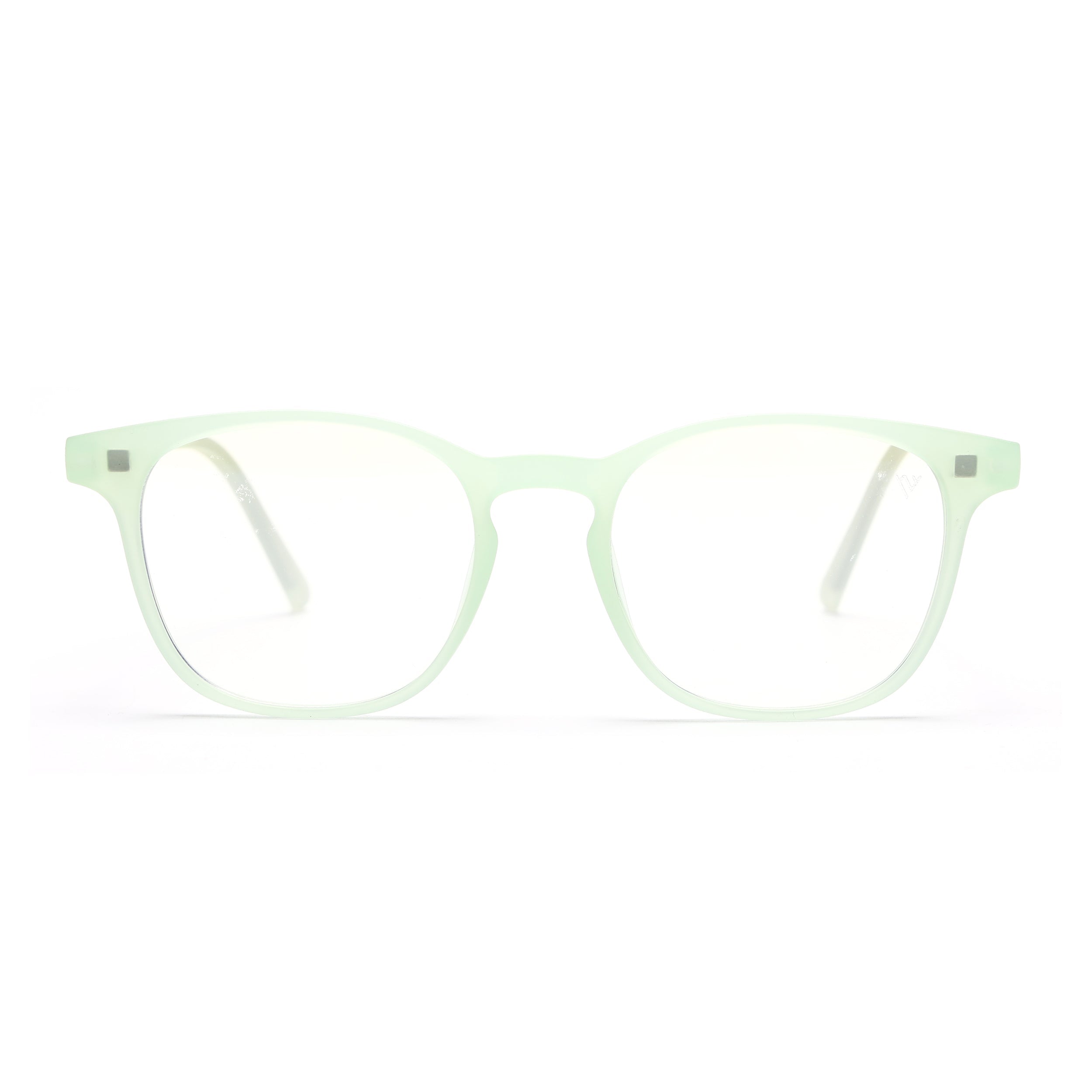 Round Clip-On Polarized Sunglasses for Men & Women (Clear Lens | Sea Green Frame - PMG7372)