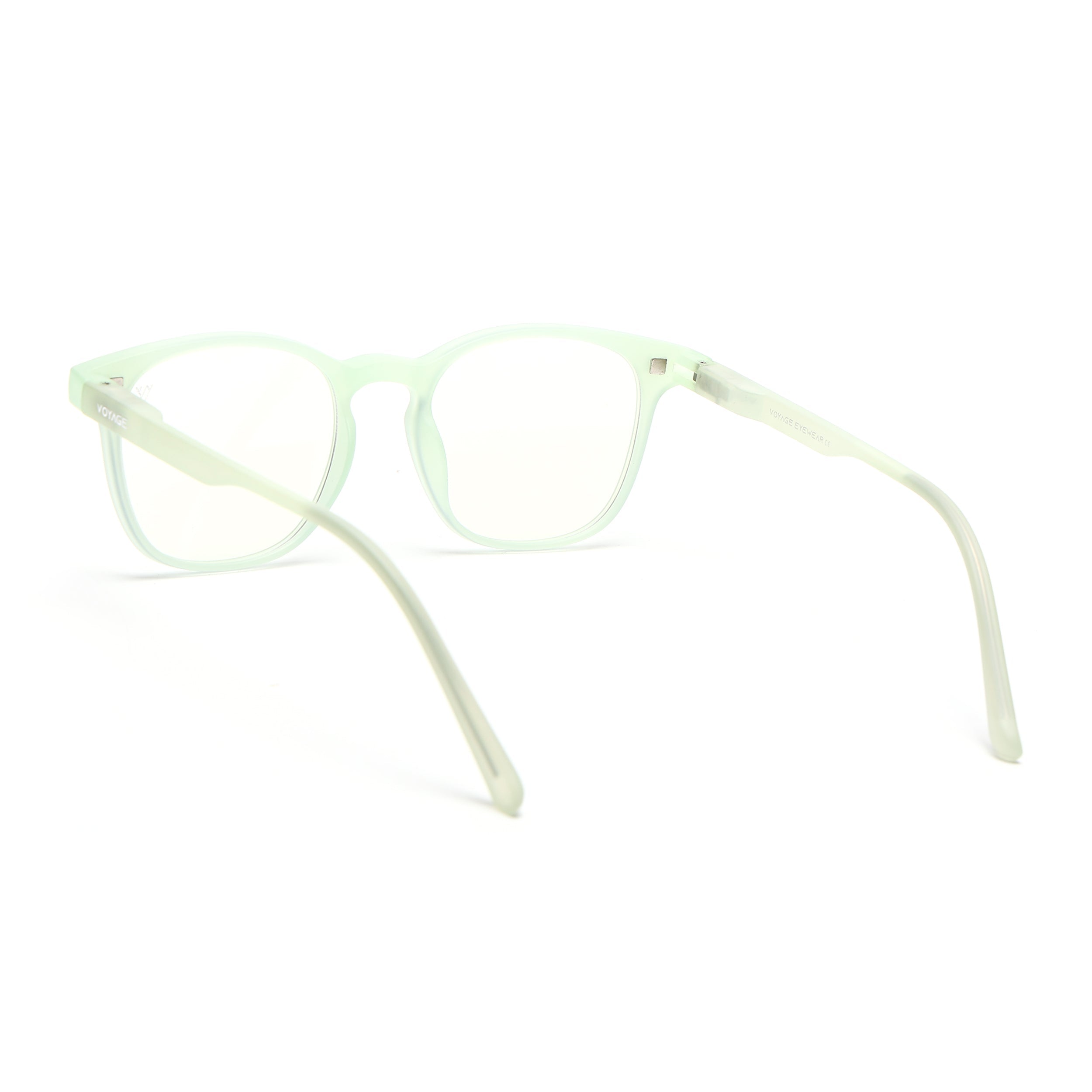 Round Clip-On Polarized Sunglasses for Men & Women (Clear Lens | Sea Green Frame - PMG7372)