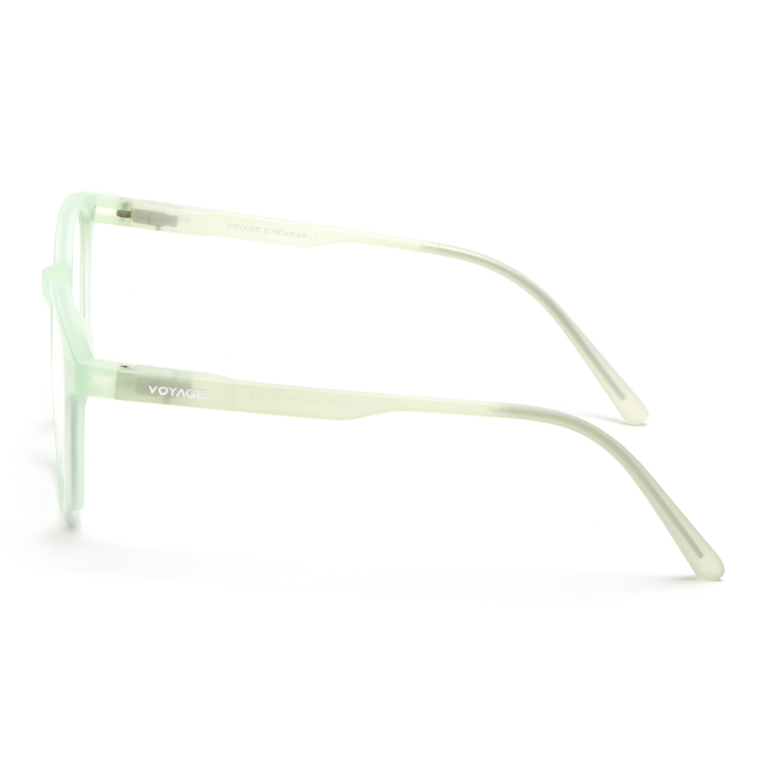 Round Clip-On Polarized Sunglasses for Men & Women (Clear Lens | Sea Green Frame - PMG7372)