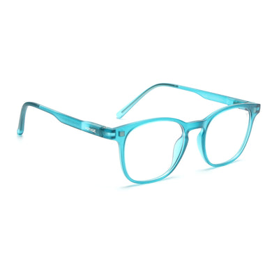 Round Clip-On Polarized Sunglasses for Men & Women (Clear Lens | Teal Frame - PMG7373)
