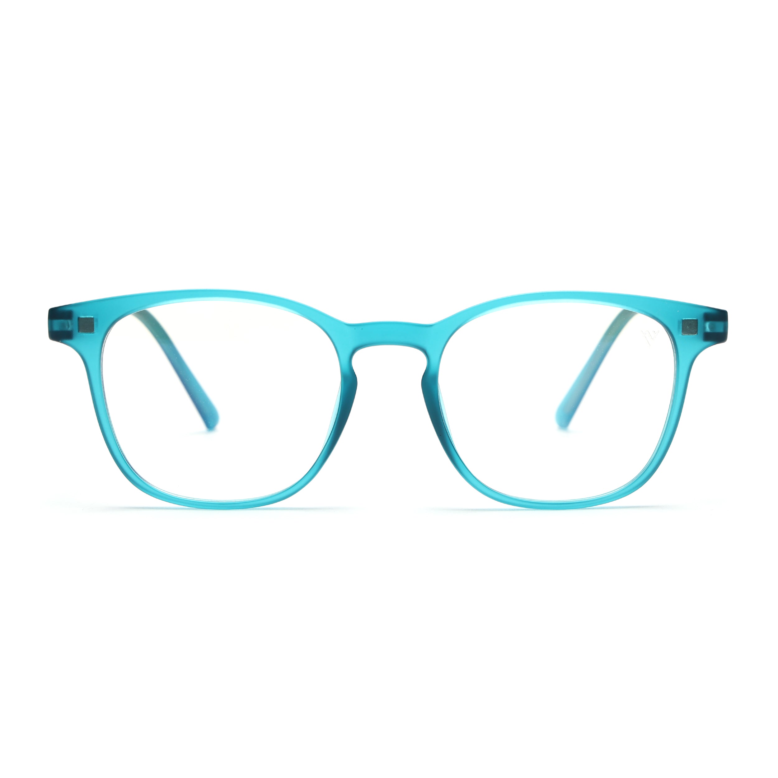 Round Clip-On Polarized Sunglasses for Men & Women (Clear Lens | Teal Frame - PMG7373)