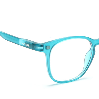 Round Clip-On Polarized Sunglasses for Men & Women (Clear Lens | Teal Frame - PMG7373)