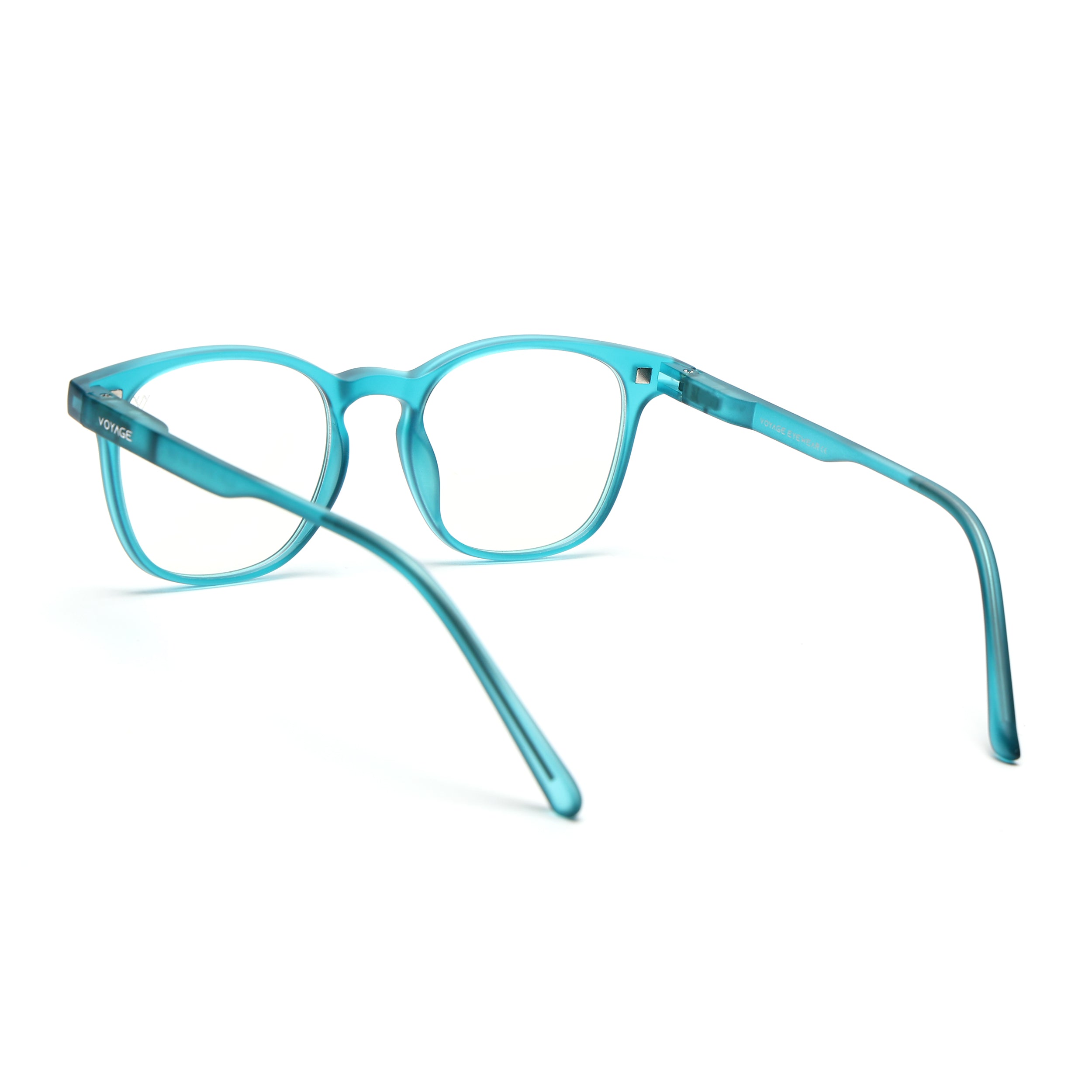 Round Clip-On Polarized Sunglasses for Men & Women (Clear Lens | Teal Frame - PMG7373)