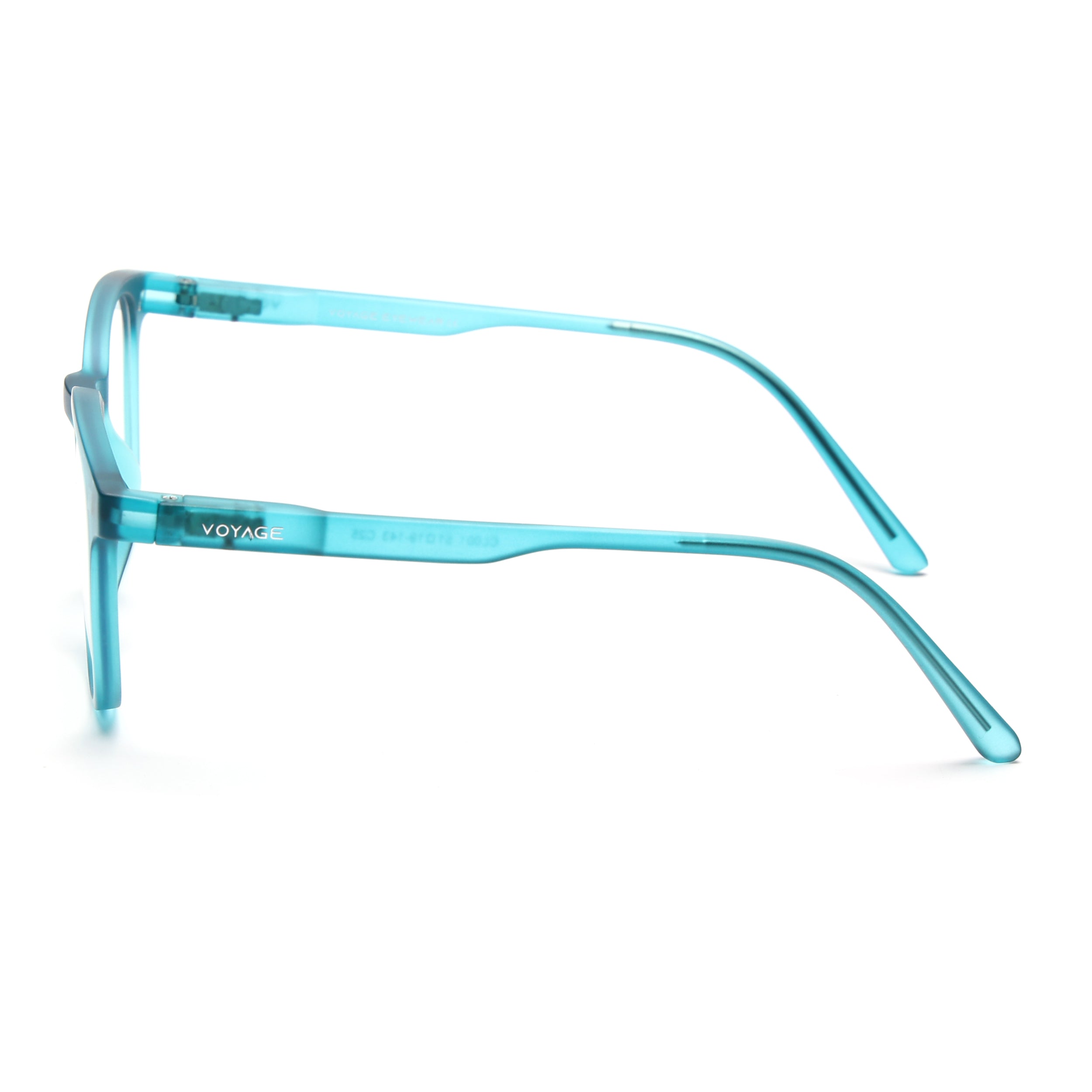 Round Clip-On Polarized Sunglasses for Men & Women (Clear Lens | Teal Frame - PMG7373)