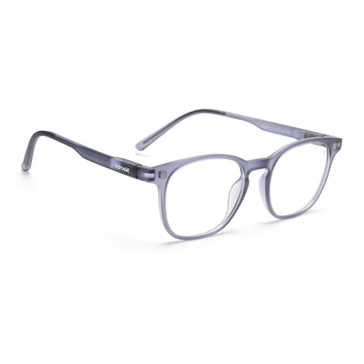 Round Clip-On Polarized Sunglasses for Men & Women (Clear Lens | Violet Frame - PMG7374)