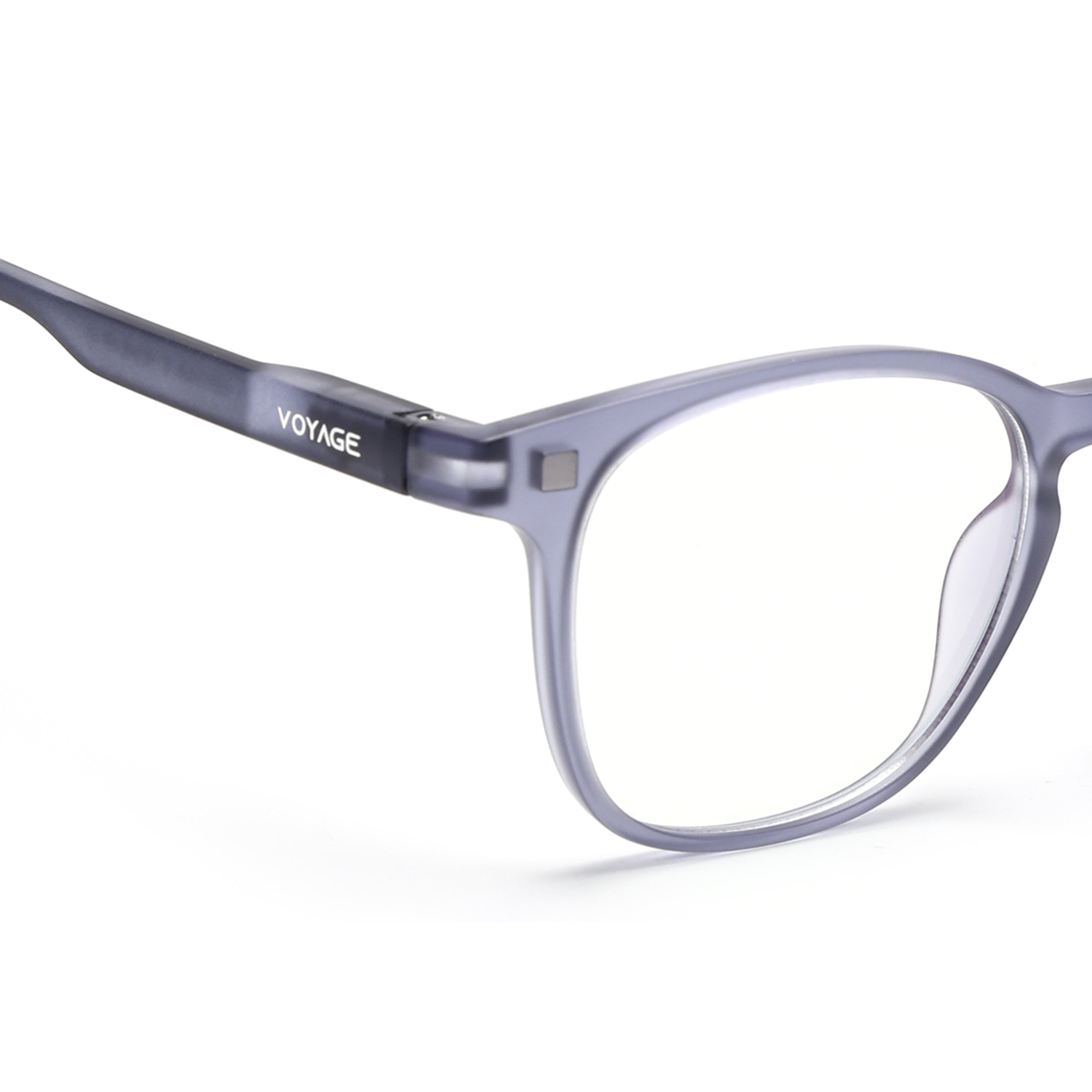 Round Clip-On Polarized Sunglasses for Men & Women (Clear Lens | Violet Frame - PMG7374)