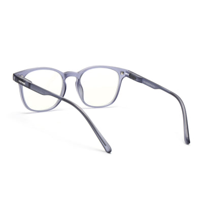 Round Clip-On Polarized Sunglasses for Men & Women (Clear Lens | Violet Frame - PMG7374)