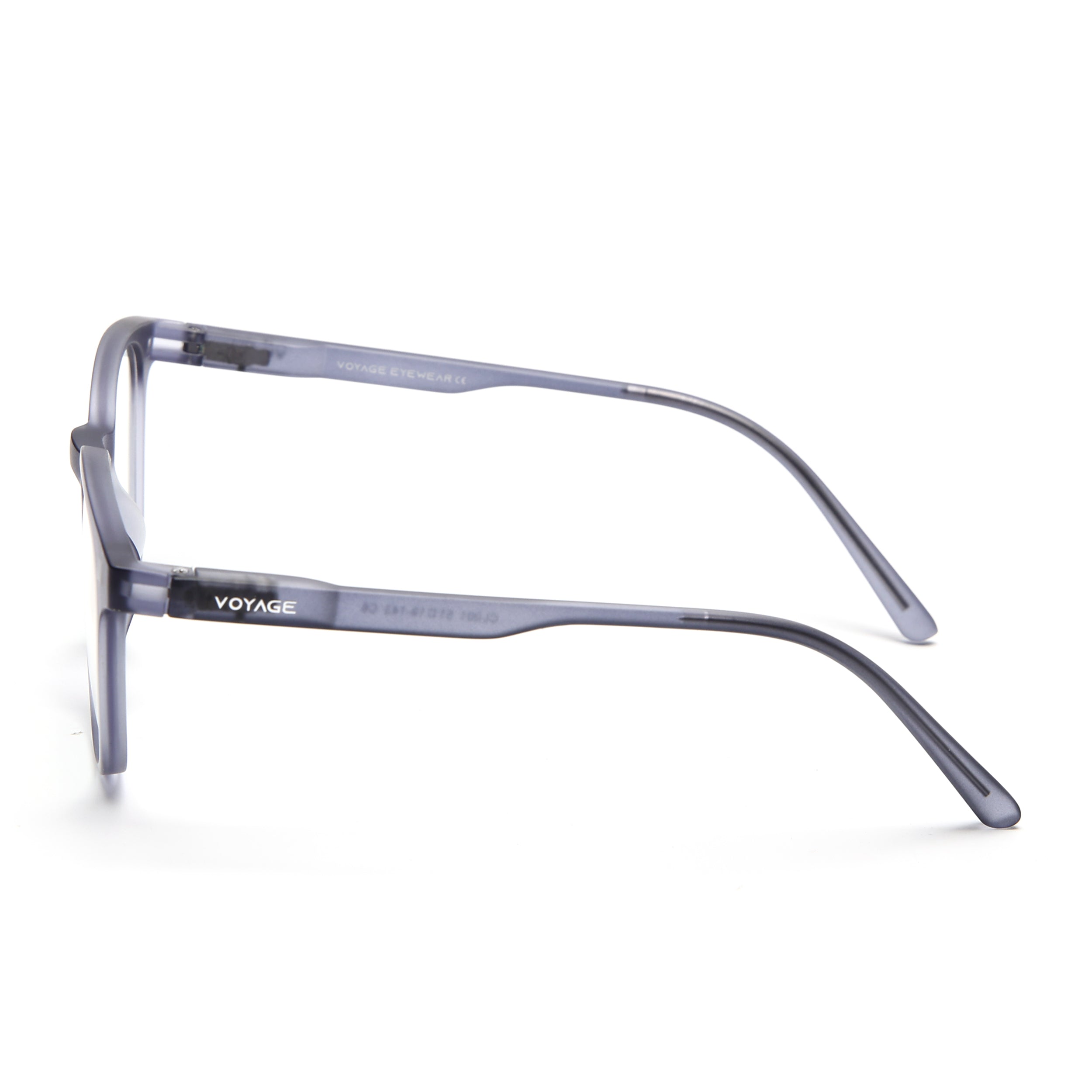 Round Clip-On Polarized Sunglasses for Men & Women (Clear Lens | Violet Frame - PMG7374)