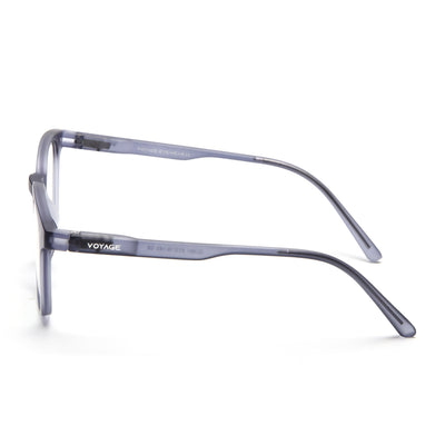 Round Clip-On Polarized Sunglasses for Men & Women (Clear Lens | Violet Frame - PMG7374)