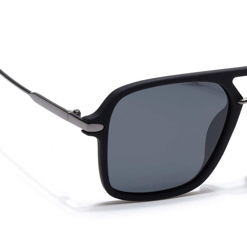 Eyejack Black Wayfarer Polarized Sunglasses for Men & Women (7503PCL1276)