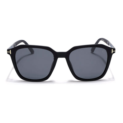 Eyejack Black Square Polarized Sunglasses for Men & Women (7524PCL1267)