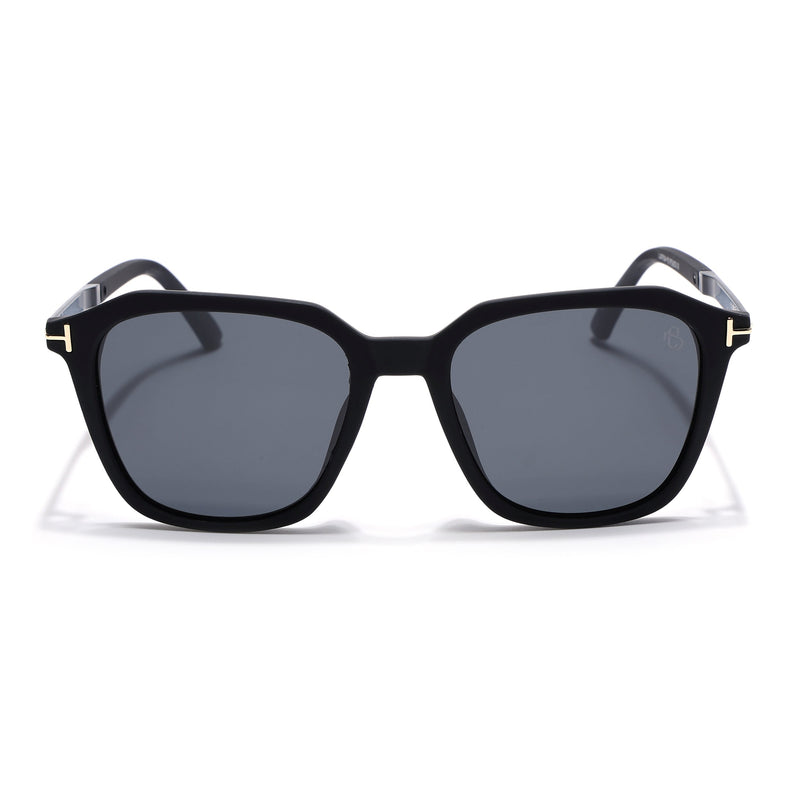 Eyejack Black Square Polarized Sunglasses for Men & Women (7524PCL1267)
