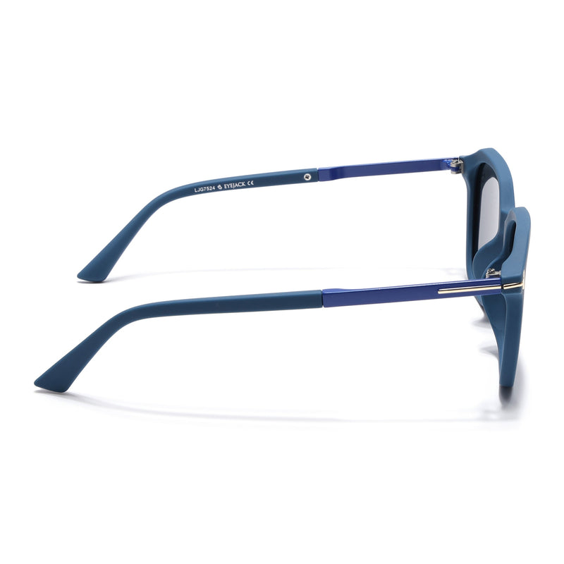 Eyejack Blue Square Polarized Sunglasses for Men & Women (7524PCL1270)