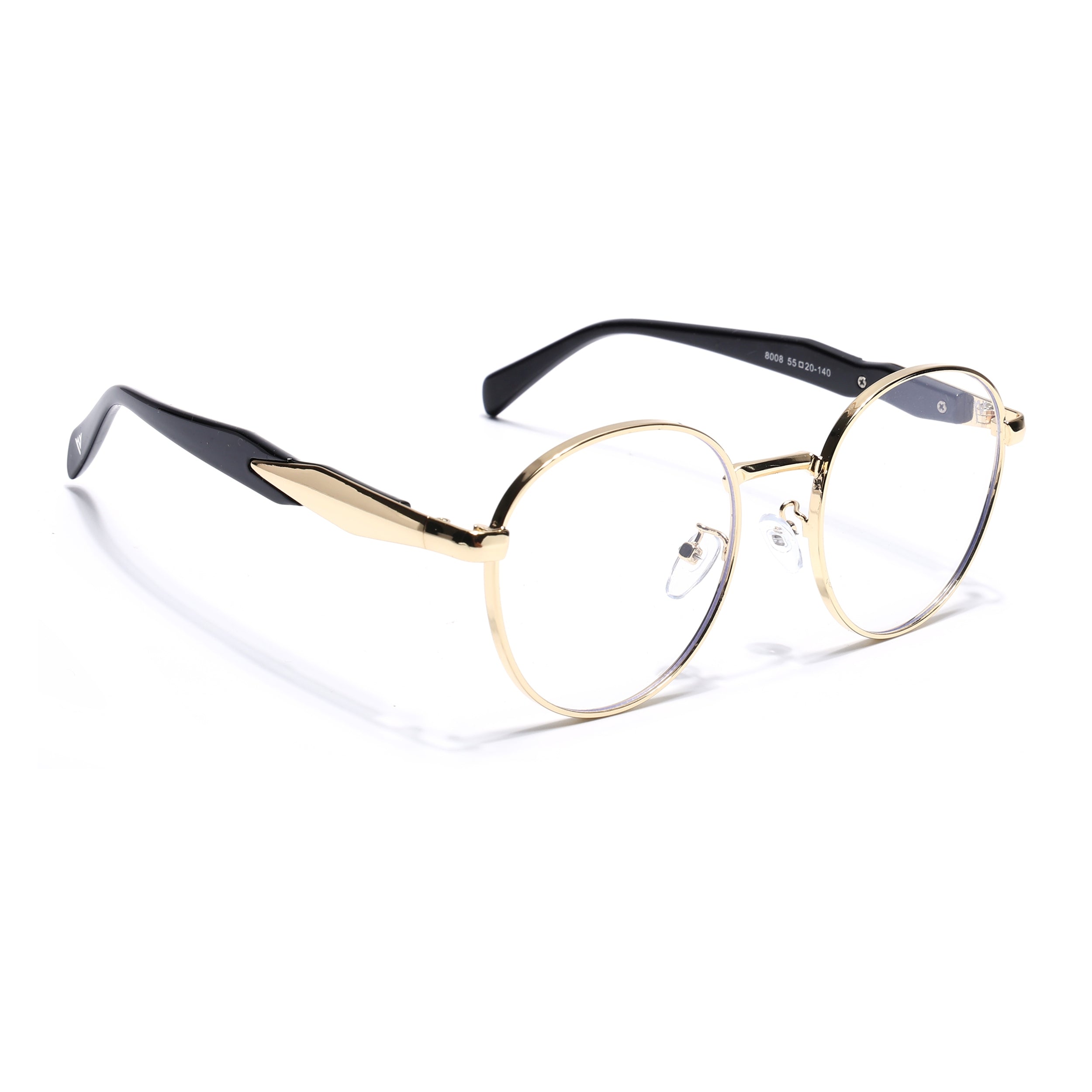 Voyage Golden Round Eyeglasses for Men & Women (8008FMG7163-C1)
