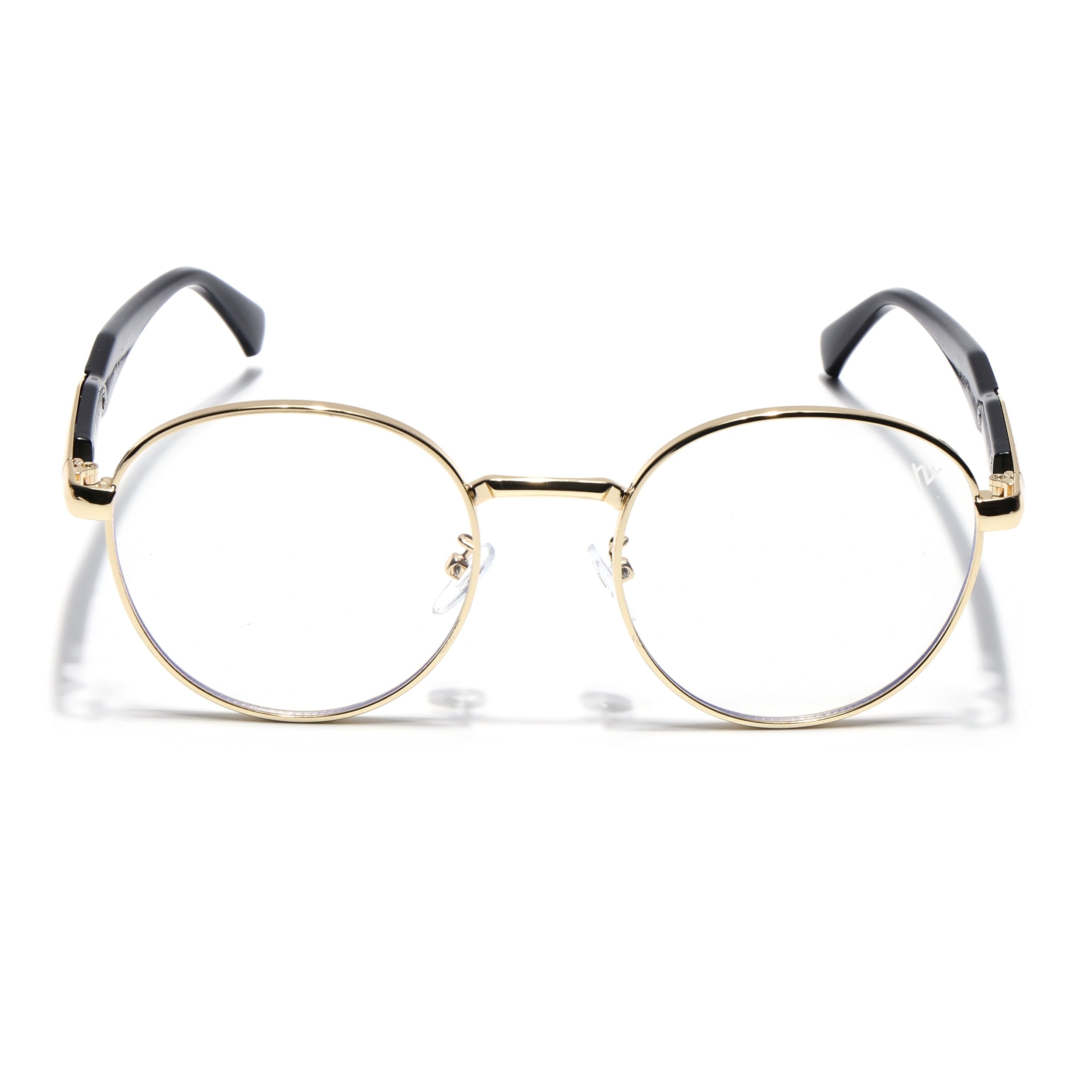 Voyage Golden Round Eyeglasses for Men & Women (8008FMG7163-C1)