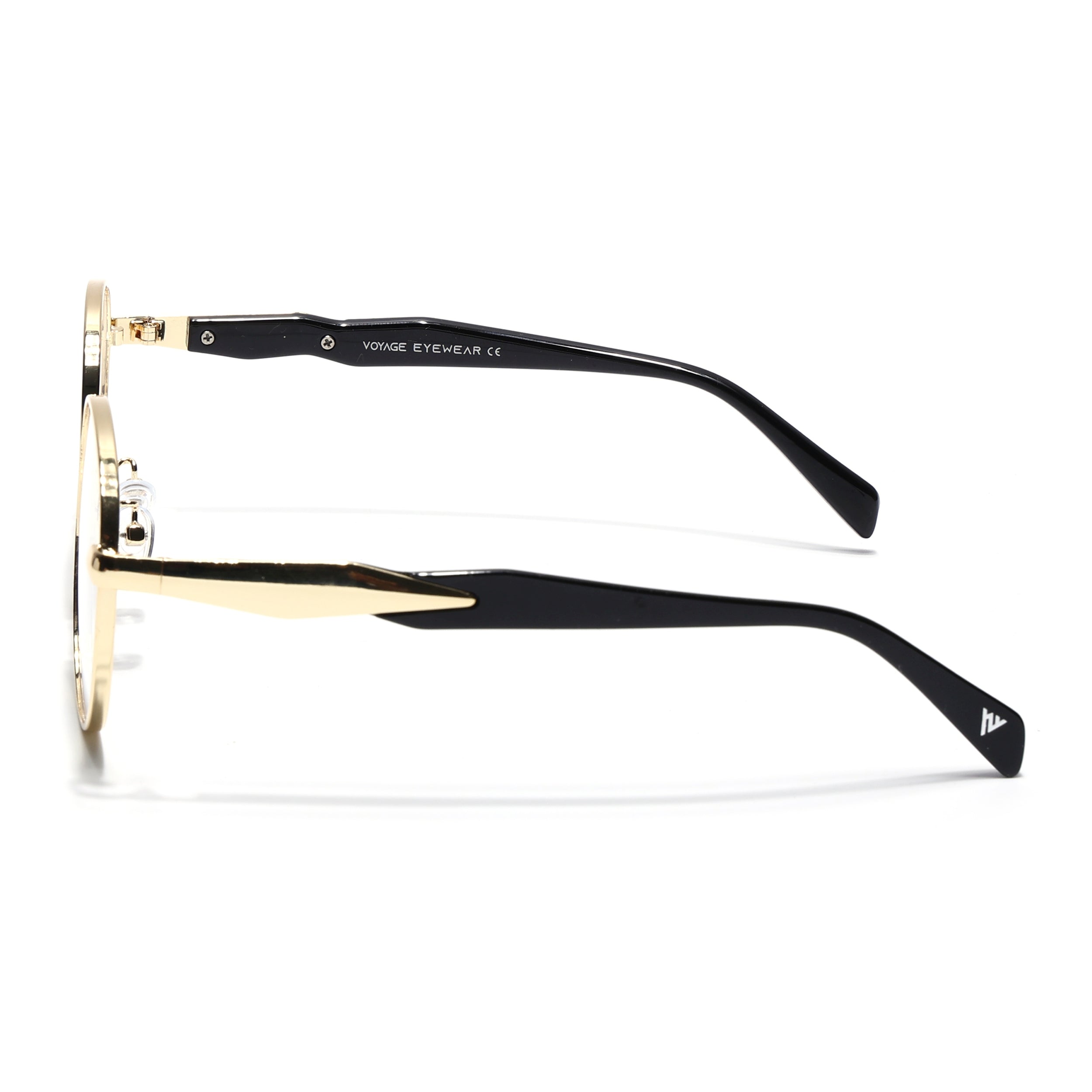 Voyage Golden Round Eyeglasses for Men & Women (8008FMG7163-C1)