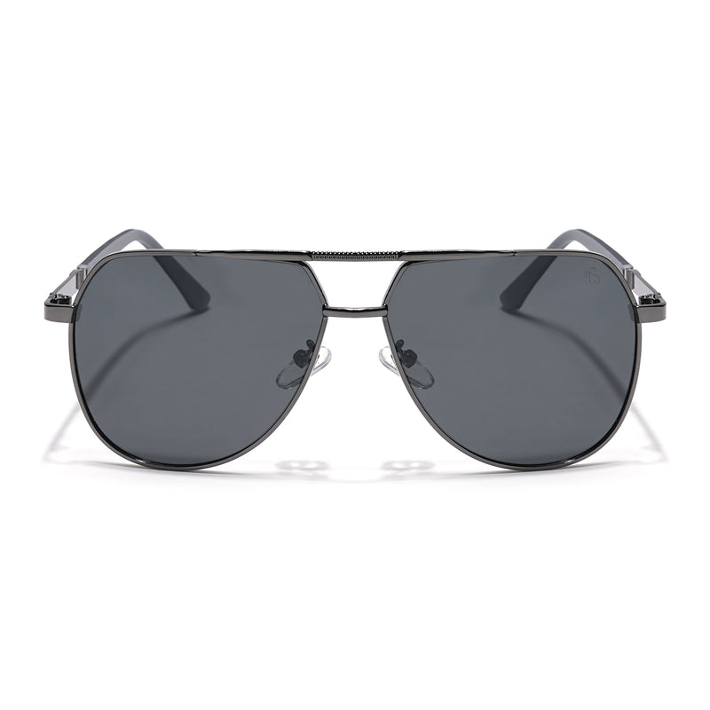 Eyejack Grey Aviator Polarized Sunglasses for Men & Women (8008PCL840)