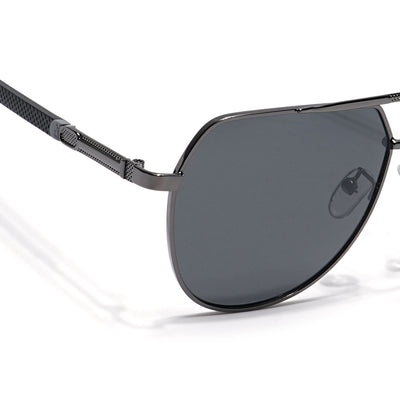Eyejack Grey Aviator Polarized Sunglasses for Men & Women (8008PCL840)