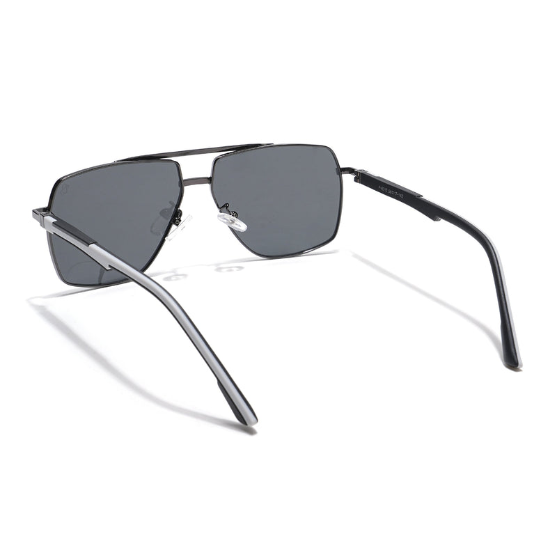 Eyejack Aviator Polarized Sunglasses for Men & Women (Black Lens | Grey Frame - 8015PCL753)