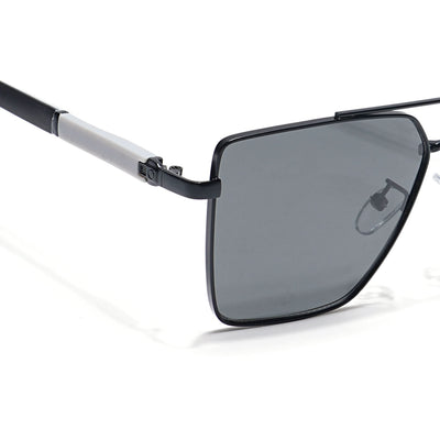 Eyejack Black Square Polarized Sunglasses for Men & Women (8016PCL903)