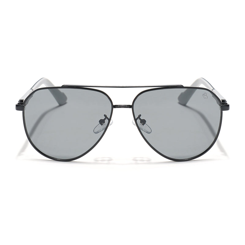 Eyejack Black Aviator Polarized Sunglasses for Men & Women (8017PCL876)