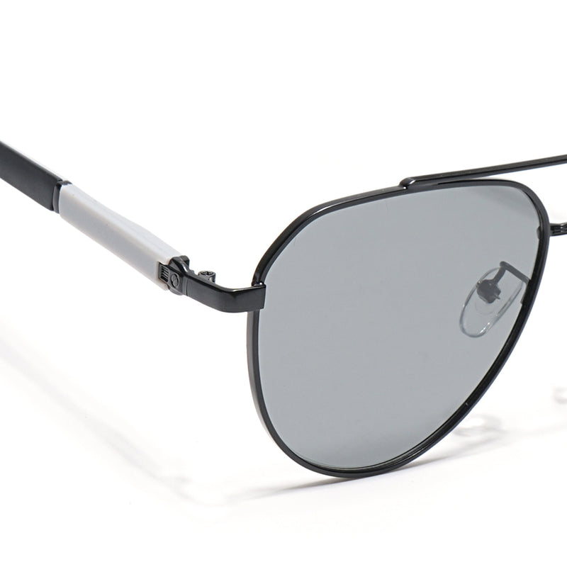 Eyejack Black Aviator Polarized Sunglasses for Men & Women (8017PCL876)