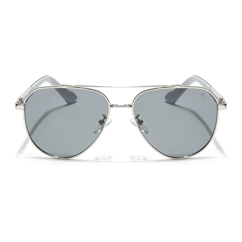 Rover - Silver Aviator Polarized Sunglasses (8017PCL877)