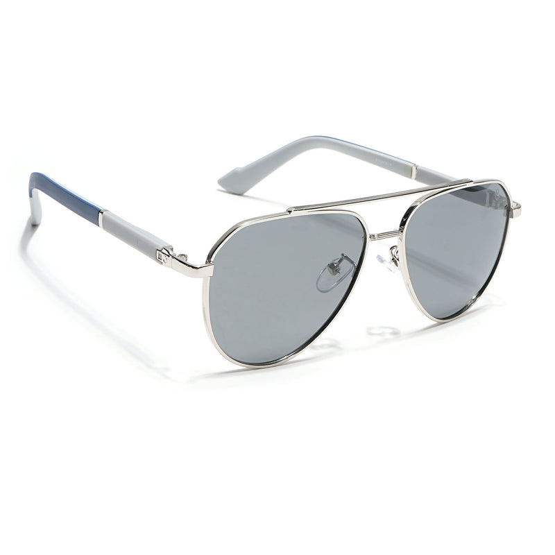 Rover - Silver Aviator Polarized Sunglasses (8017PCL877)
