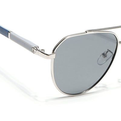 Rover - Silver Aviator Polarized Sunglasses (8017PCL877)