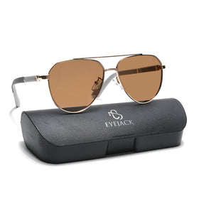 Eyejack Golden Aviator Polarized Sunglasses for Men & Women (8017PCL878)