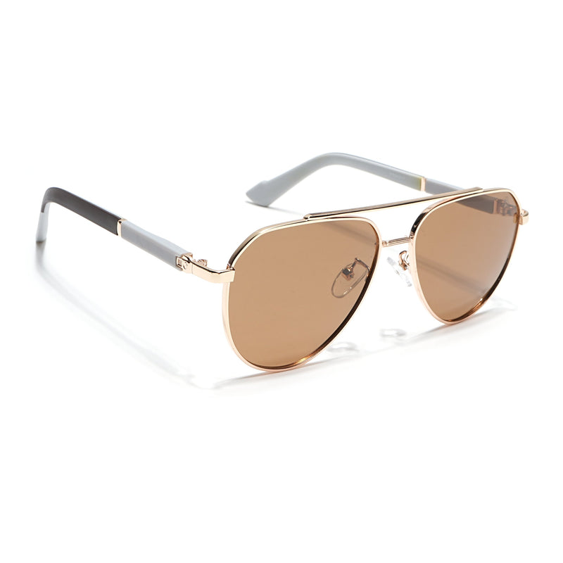 Eyejack Golden Aviator Polarized Sunglasses for Men & Women (8017PCL878)