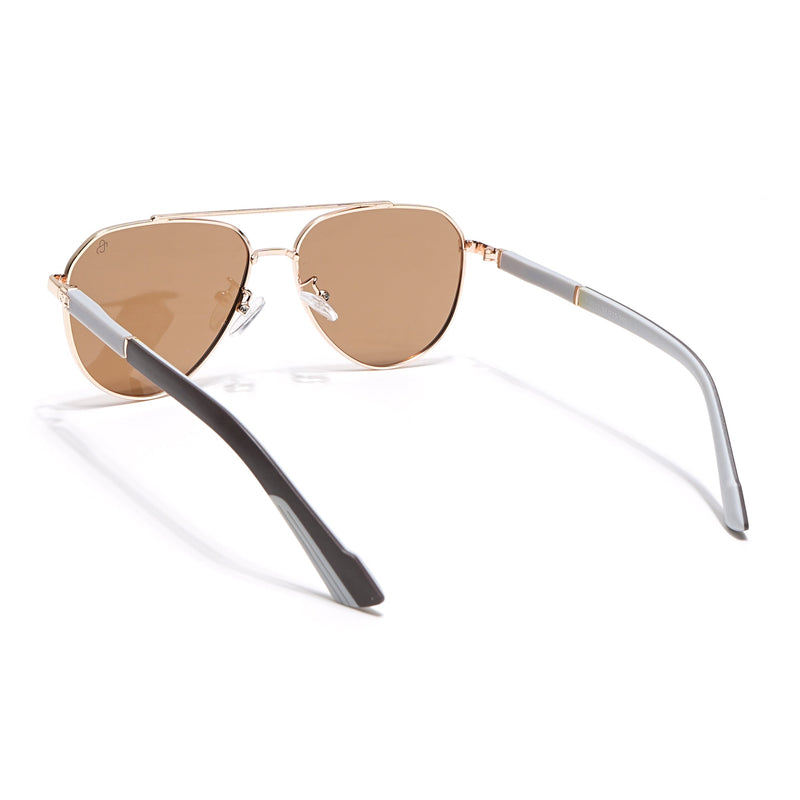 Eyejack Golden Aviator Polarized Sunglasses for Men & Women (8017PCL878)