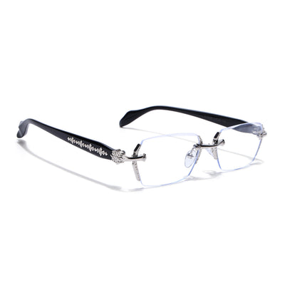 Stryke | Voyage Silver Rimless Eyeglasses for Men & Women (8030FMG8193)