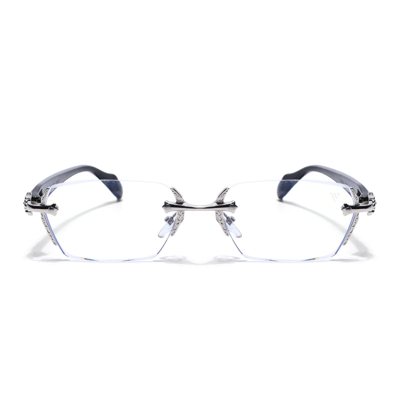 Stryke | Voyage Silver Rimless Eyeglasses for Men & Women (8030FMG8193)