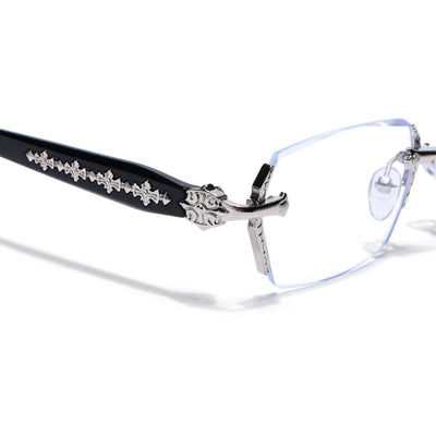 Stryke | Voyage Silver Rimless Eyeglasses for Men & Women (8030FMG8193)