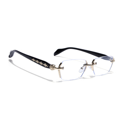 Stryke | Voyage Golden Rimless Eyeglasses for Men & Women (8030FMG8194)