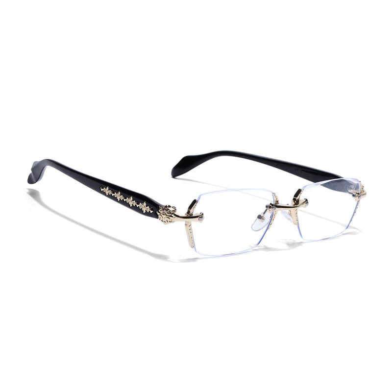 Stryke | Voyage Golden Rimless Eyeglasses for Men & Women (8030FMG8194)