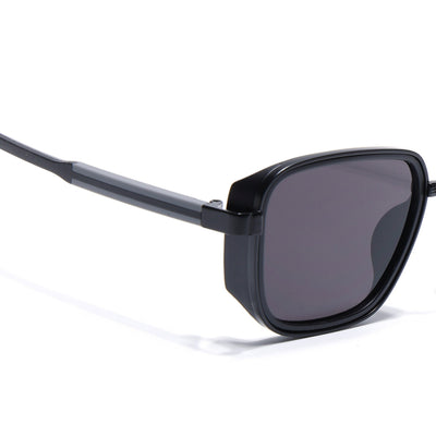 Eyejack Black Square Sunglasses for Men & Women (80809CL2128)