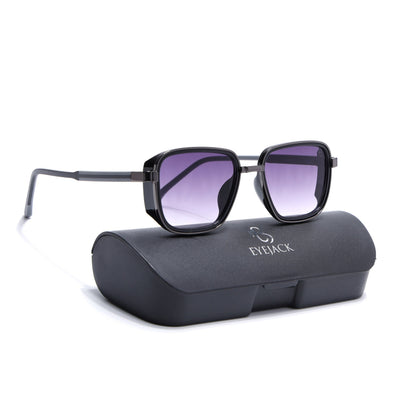 Eyejack Dark Grey Square Sunglasses for Men & Women (80809CL2129)