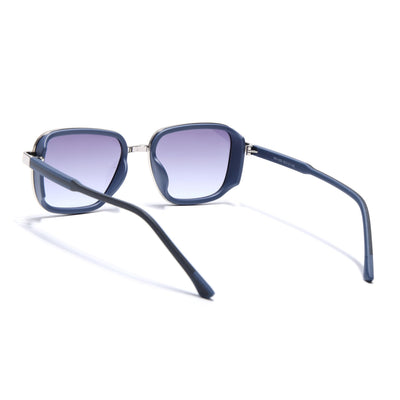 Eyejack Silver & Blue Square Sunglasses for Men & Women (80809CL2130)